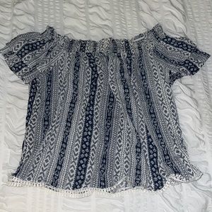Patterned Off Shoulder Top